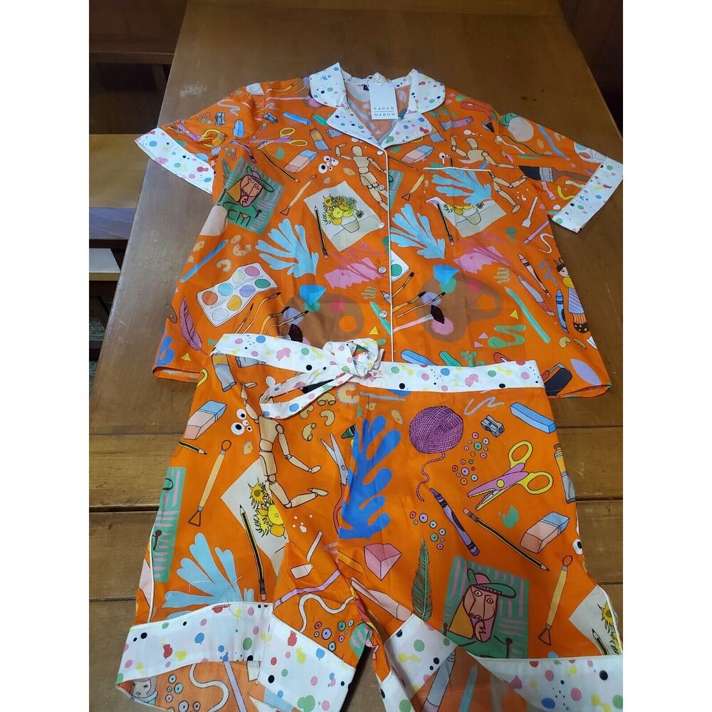 SOLD OUT! Karen Mabel Art School Pajamas Short Sz L NWT Ships Same Day!